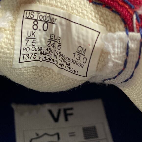 Vans Classic Slip on US Toddler 8 Red Blue - Picture 7 of 7